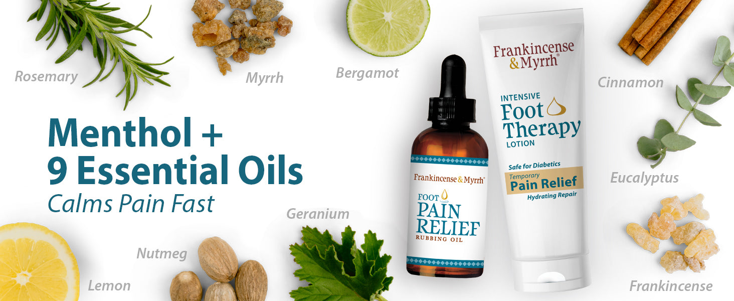 Foot Pain Relief Combo Pack: Rubbing Oil + Lotion