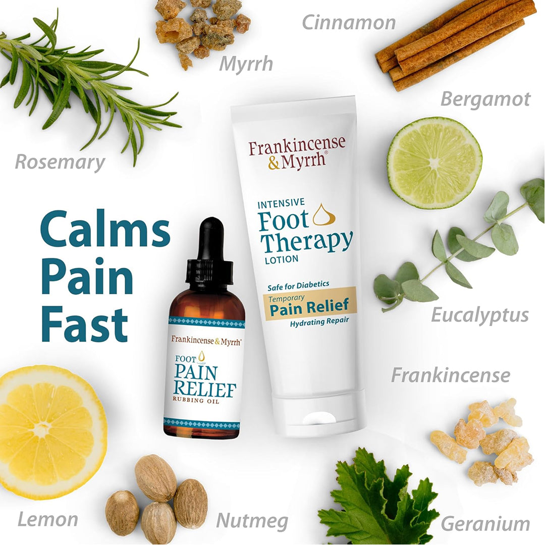 Foot Pain Relief Combo Pack: Rubbing Oil + Lotion