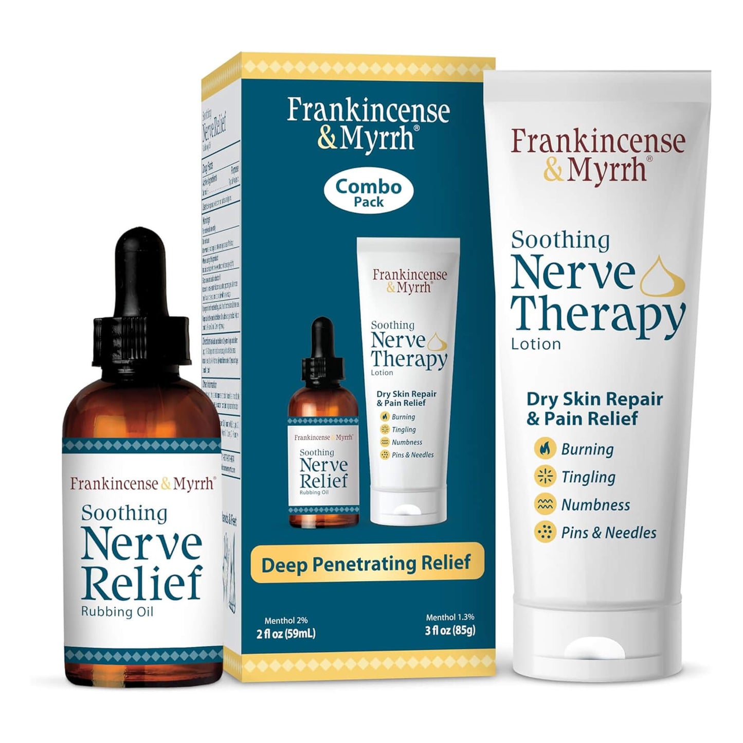 Nerve Pain Relief Combo Pack: Rubbing Oil + Lotion