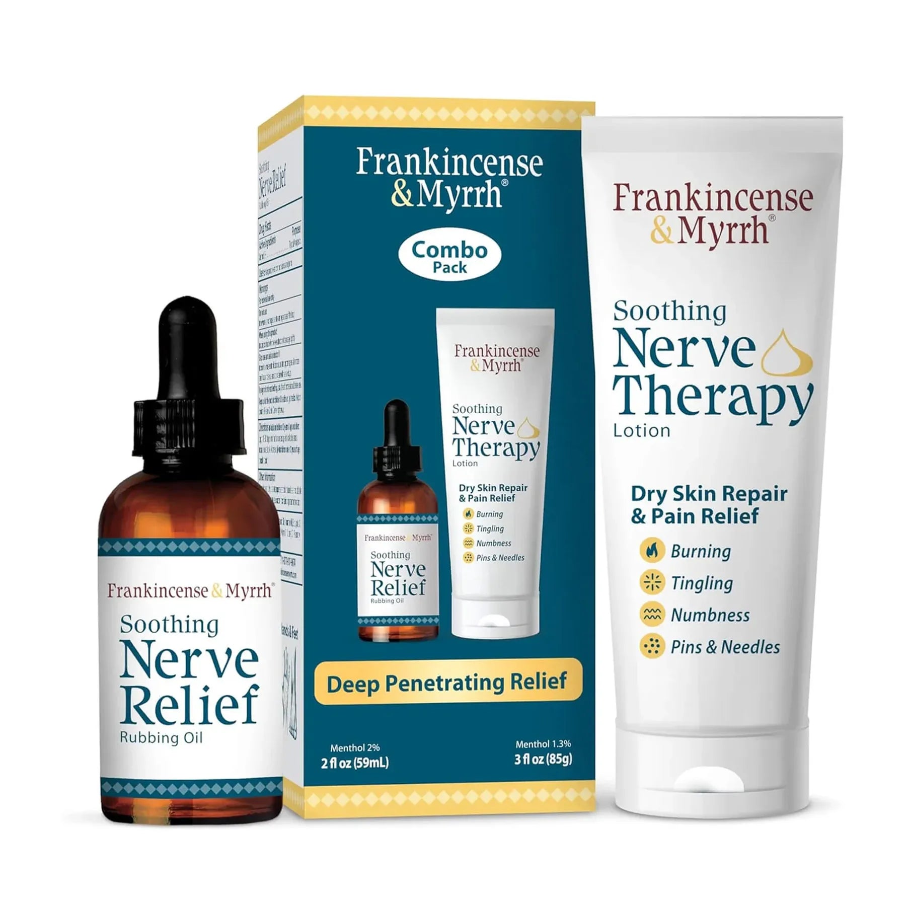 Nerve Pain Relief Combo Pack: Rubbing Oil + Lotion